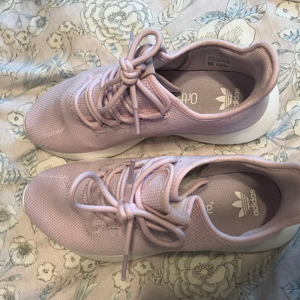 Purple Adidas Tubular sneakers